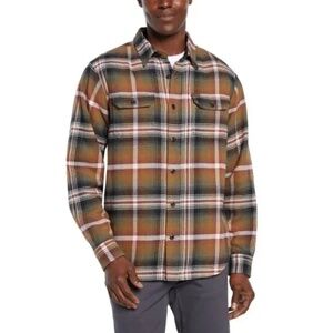 Orvis Men’s Heavyweight Soft 100% Cotton Flannel Shirt Side Pockets M NEW